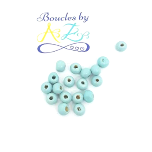 Perles rondes turquoises en bois 6mm ptu3-1.