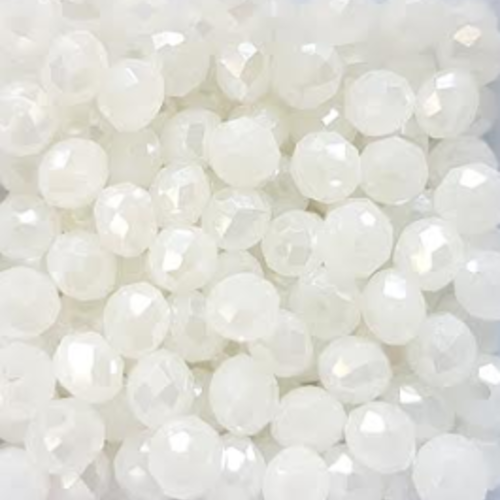 Perles à facettes blanches 4x3mm pblc4-8