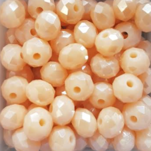 Perles à facettes beiges 6x4mm x30 pblc4-17