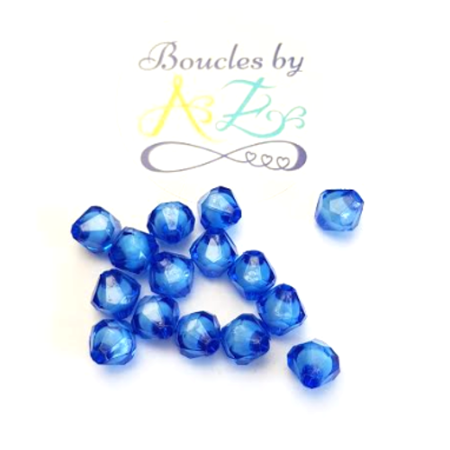 Perles toupies à facettes bleues 8x8mm x50 pble7-5