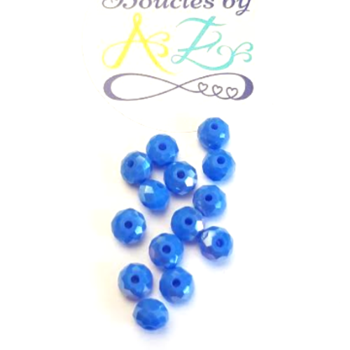 Perles à facettes bleues 6x4mm x30 pble7-6