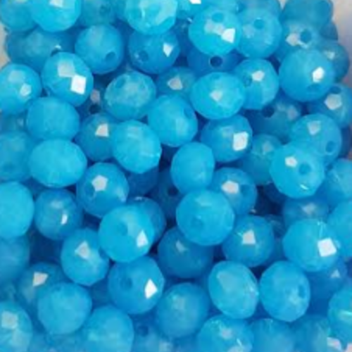 Perles à facettes bleues 4x3mm x50 pble7-15