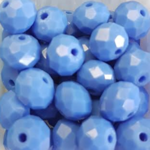 Perles à facettes bleues 8x6mm x20 pble7-16