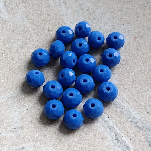 Perles à facettes bleues 8x6mm x20 pble7-16