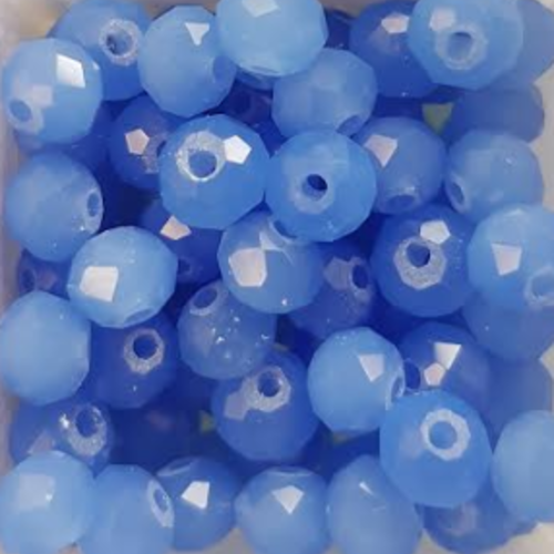 Perles à facettes bleues 6x4mm x30 pble7-17
