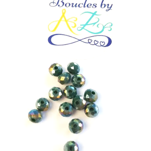 Perles à facettes vertes 6x4mm x30 pve6-9