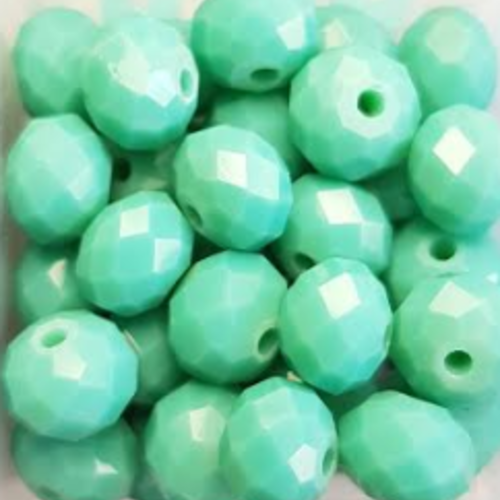 Perles à facettes vertes 8x6mm x20 pve6-21