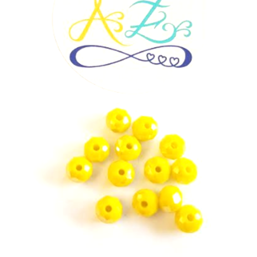 Perles à facettes jaunes 6x4mm x30 pja4-14.
