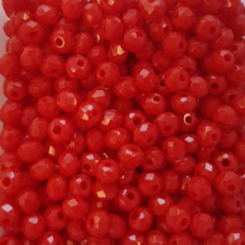 Perles à facettes rouges 3x2mm x100 prou4-3