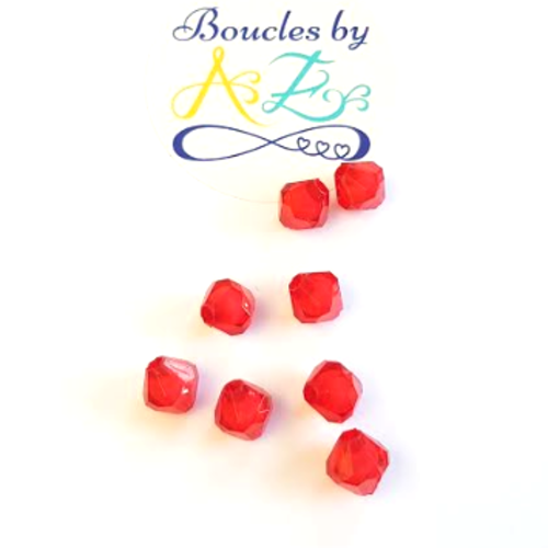 Perles toupies rouges 8mm x50 prou4-16