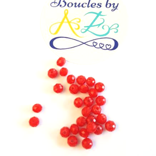 Perles à facettes rouges 4x3mm x50 prou4-19