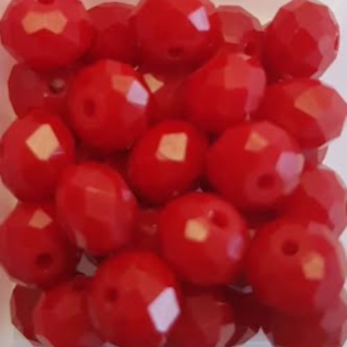 Perles à facettes rouges 8x6mm x20 prou4-20