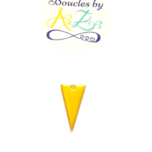 Sequin émaillé triangle jaune 22x13mm ja15-10.