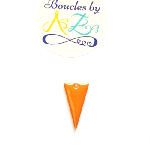 Sequin émaillé triangle orange 22x13mm or11-1.
