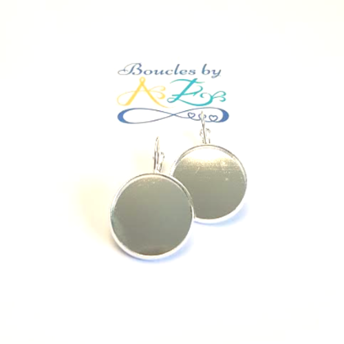 Dormeuses argentées support cabochon 20mm sbodo-28.