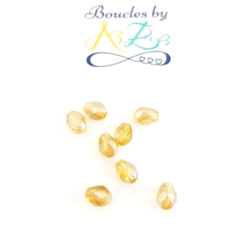 Perles à facettes gouttes jaunes 8x6mm x10 pja3-5.