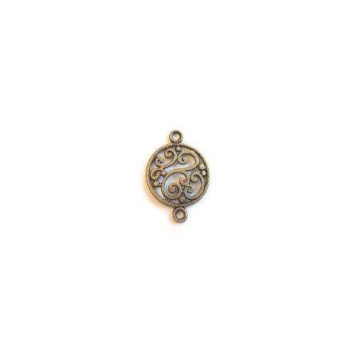 Intercalaire rond motif fleuri bronze br8-4
