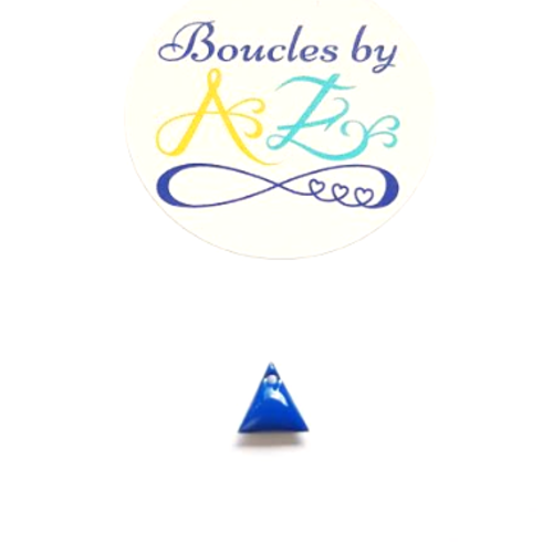Sequin émaillé triangle bleu 8mm ble23-3.