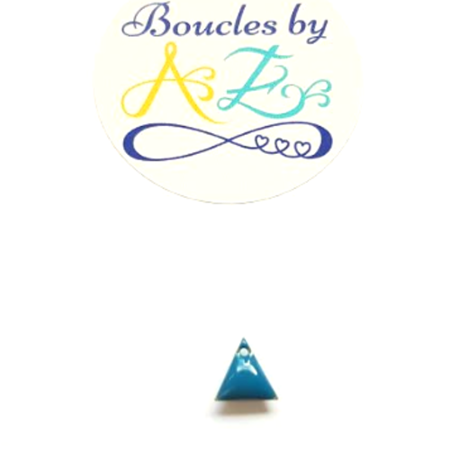 Sequin émaillé triangle bleu 8mm ble23-4.