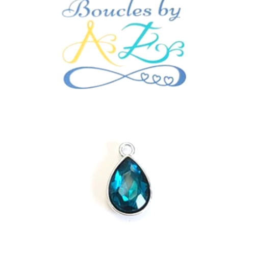 *pendentif goutte bleue 19x12mm ar54-4.*