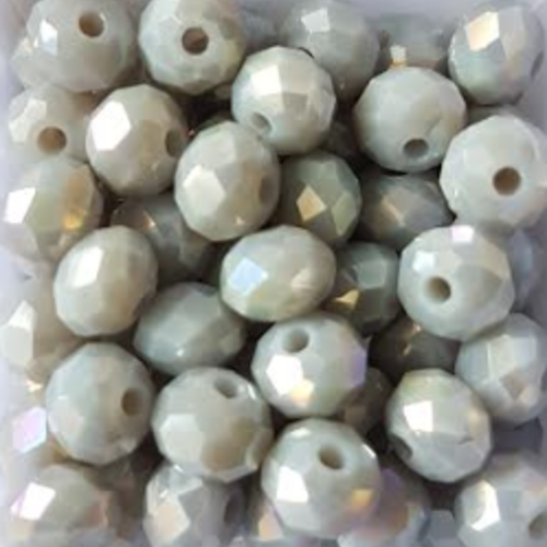 Perles à facettes grises 6x4mm x30 pgr3-15