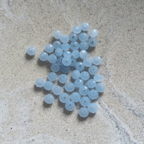 Perles rondelles à facettes bleu ciel 4x3mm x50 pble5-15
