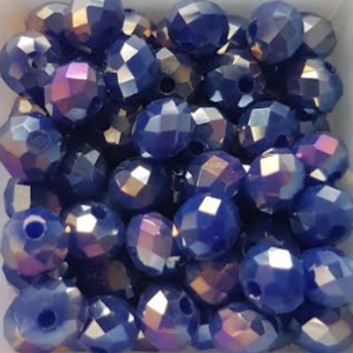 Perles à facettes bleues 6x4mm x30 pble6-9