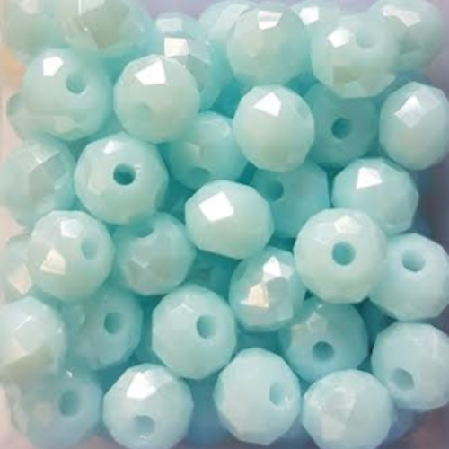 Perles à facettes bleues 6x4mm x30 pble6-13