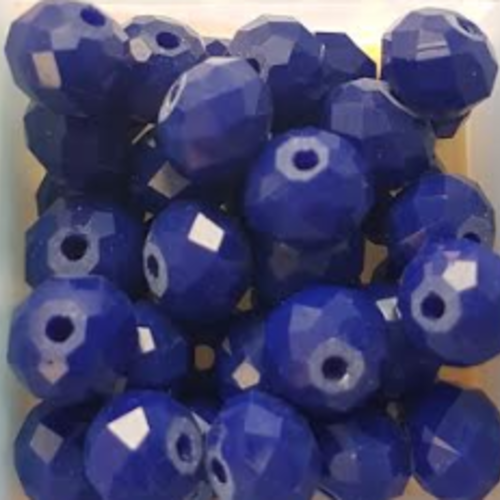 Perles à facettes bleues 8x6mm x20 pble6-2