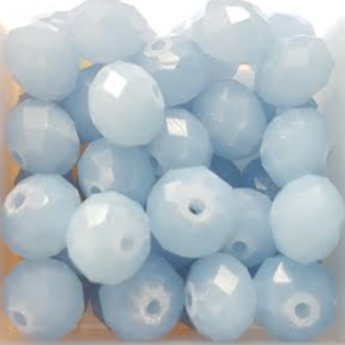 Perles à facettes bleues 8x6mm x20 pble6-3