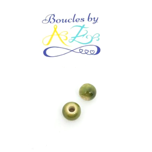 Perles kaki en céramique 8mm x5 pve4-3