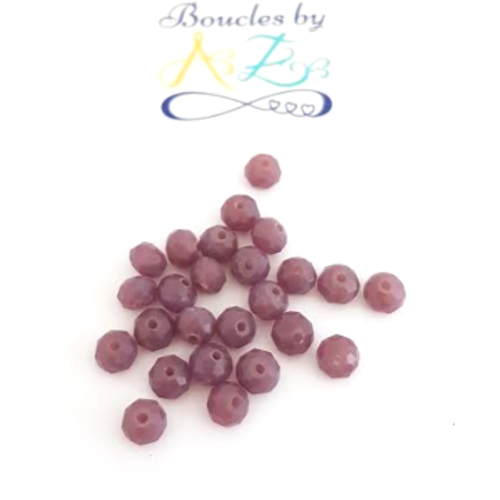 Perles à facettes violettes 6x4mm x30 pvi2-22