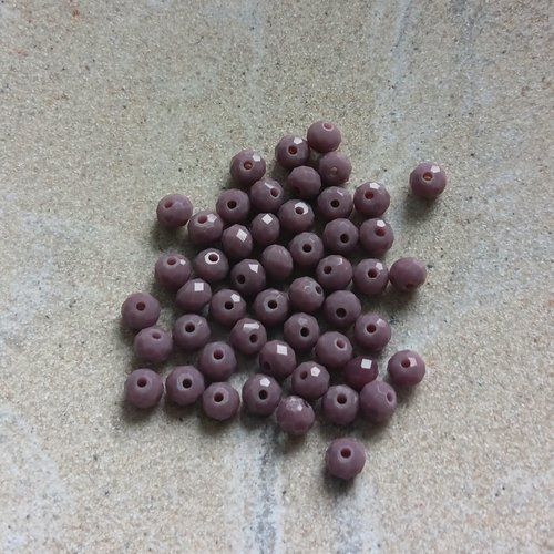 Perles rondelles à facettes violettes 4x3mm x50 pvi3-24