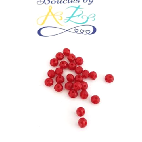 Perles à facettes rouges 4x3mm x50 prou1-22