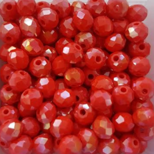Perles à facettes rouges 4x3mm x50 prou3-3