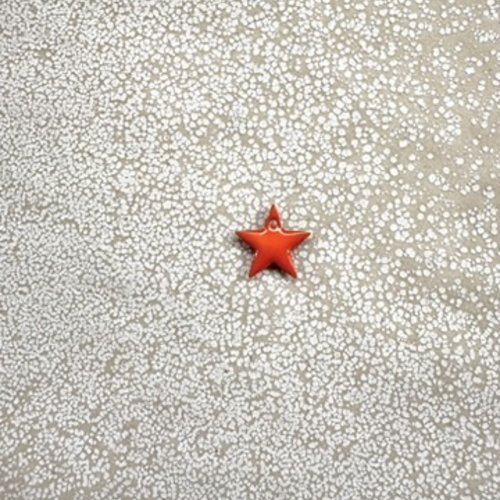 Sequin émaillé étoile orange 12x13 mm laiton doré – breloque étoile bijoux diy or12-8