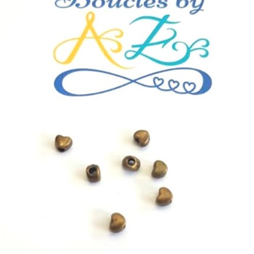 Perles coeurs bronze 3,5x4mm x30 pbr1-8