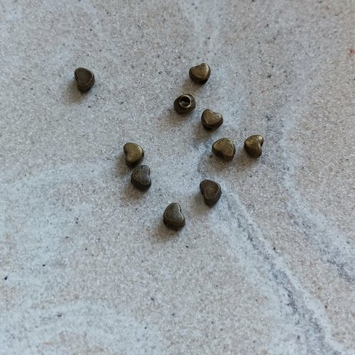 Perles coeurs bronze 3,5x4mm x30 pbr1-8