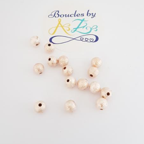 Perles rondes dorées roses scintillantes 6mm x10 pdo3-13.