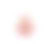 Estampe filigrane goutte rouge 42x26mm gerou-49