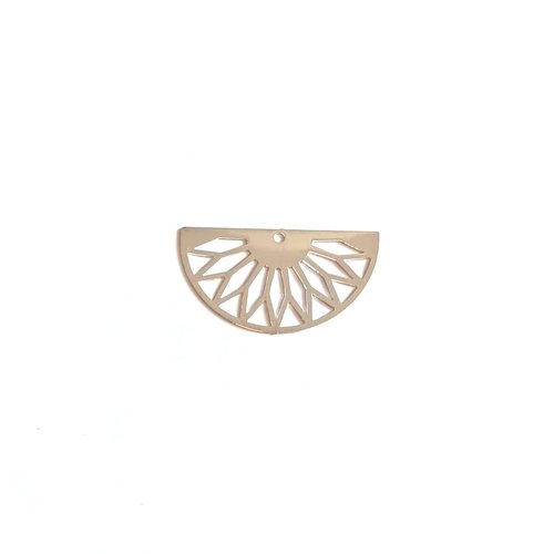Estampe filigrane demi-lune argentée 16x30mm ea7-6