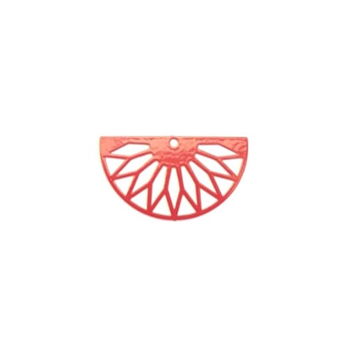 Estampe filigrane demi-lune rouge en métal 16x30mm x1 ou x10 gerou-50