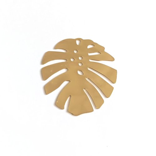 *estampe feuille monstera dorée 36x32mm gedo-68*