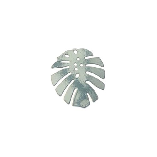 *estampe feuille monstera bleu marine 36x32mm geble-86*
