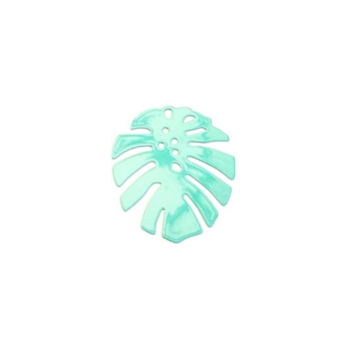 *estampe feuille monstera turquoise 36x32mm getu-38*