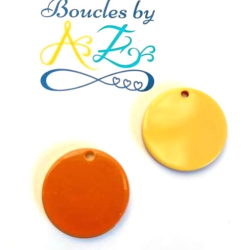 Sequin rond orange/jaune 25mm or1-8.