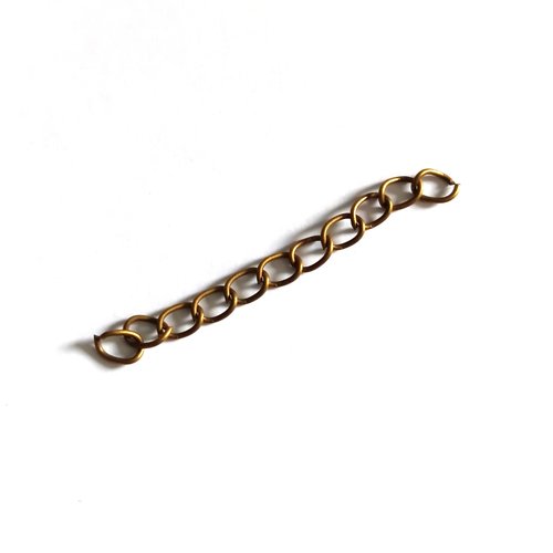Chaînette d'extension bronze en métal 50mm x10 ou x100 cha-50