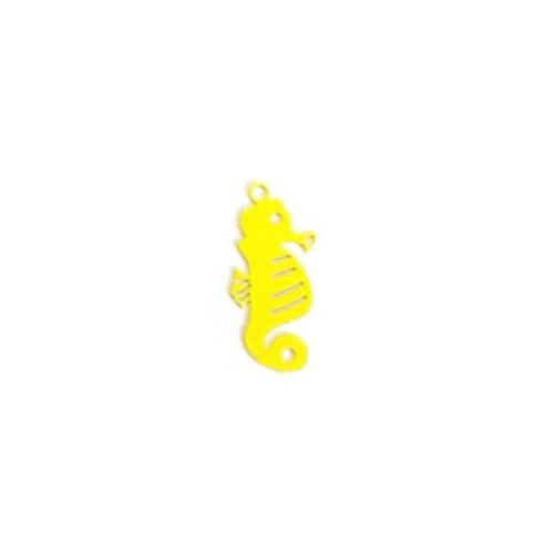 Breloque filigrane hippocampe jaune 21x11mm ja1-10