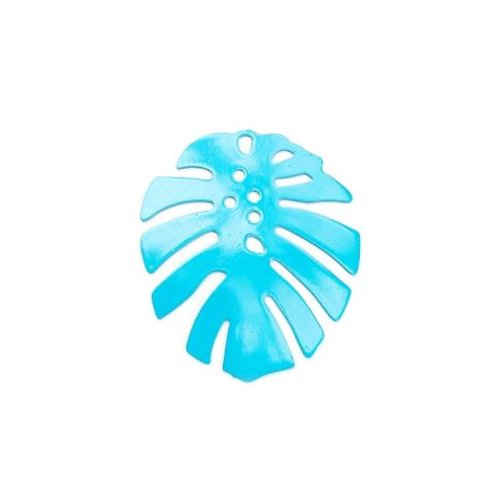 *estampe feuille monstera turquoise 36x32mm getu-39*