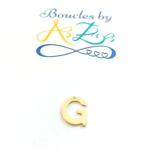 Pendentif lettre g en acier inox doré init2-g